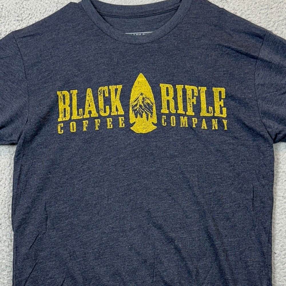 NEW Black Rifle Coffee Company T-Shirt Mens Small Blue Short Sleeve Outdoor Tee